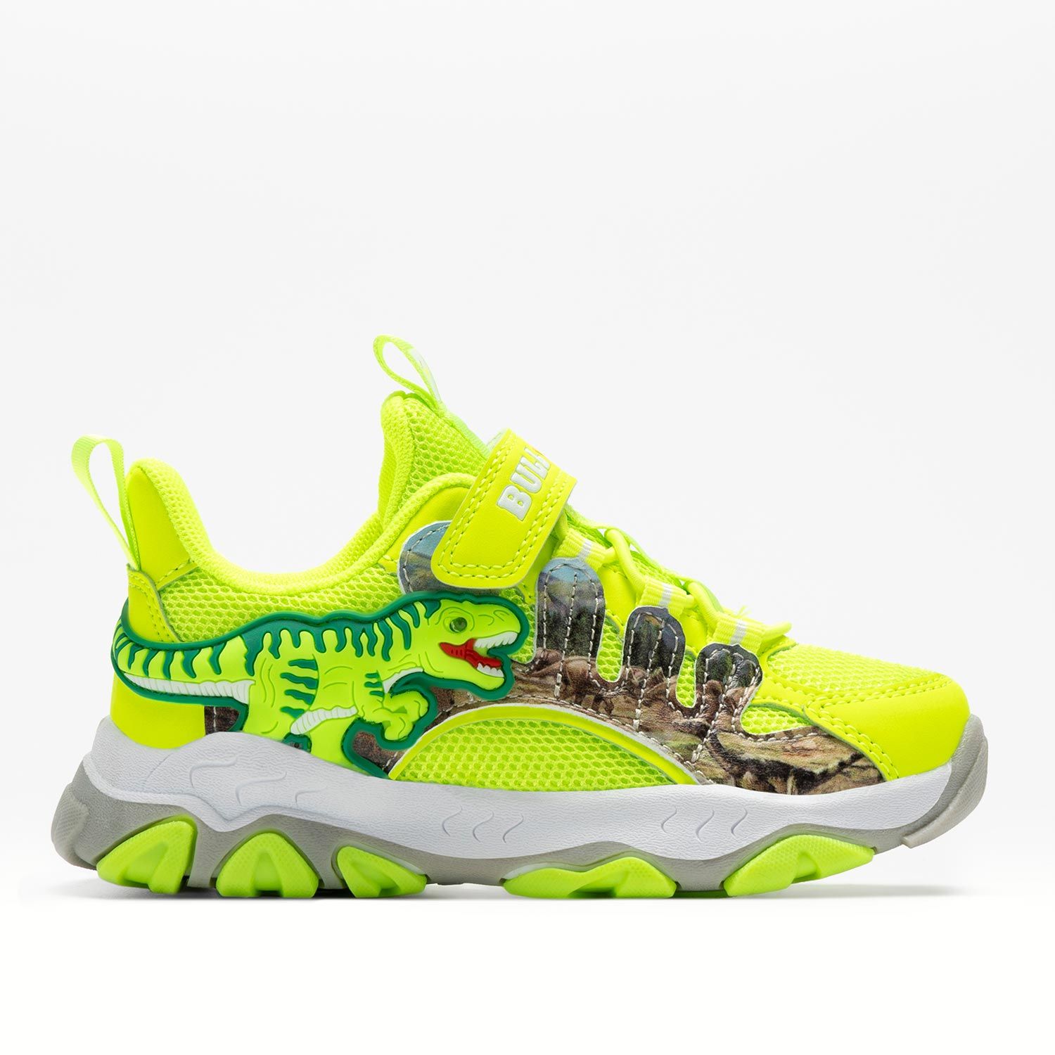 Bull Boys – Tennis bimbo con velcro con luci e suoni modello “T-Rex”