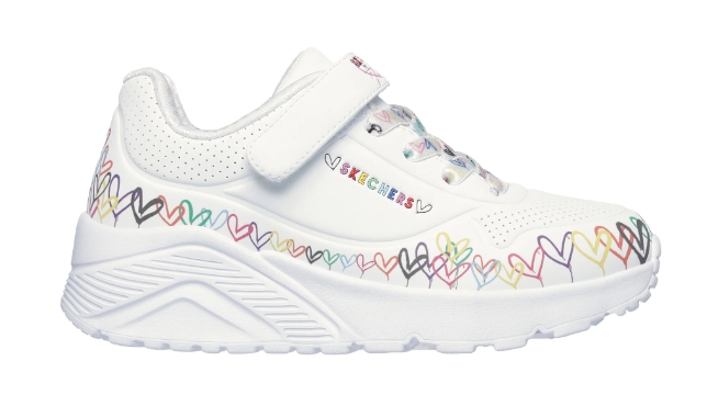 Skechers – Sneaker bimba/ragazzina con velcro modello “Uno lite – Heart Craze”