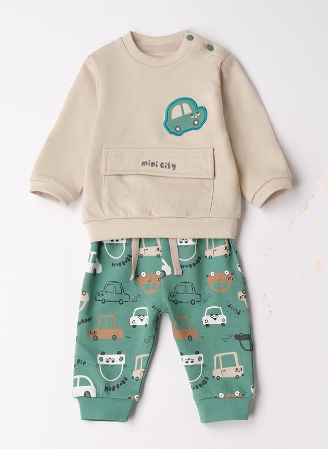 iDO – Tuta baby maschio in felpa garzata leggera