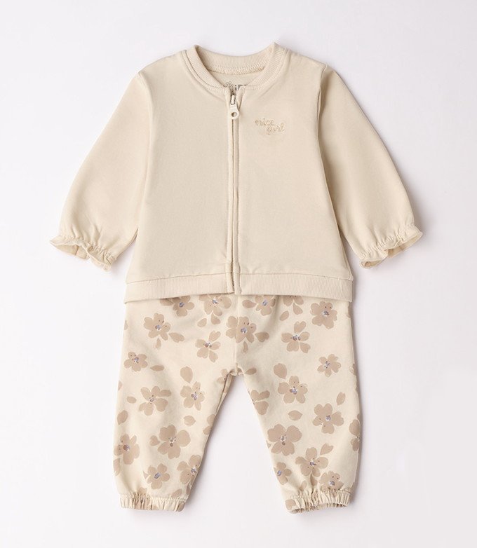 iDO – Tuta baby femmina in felpa garzata leggera