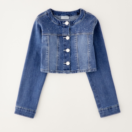 Sarabanda – Giubbino jeans ragazzina con strass