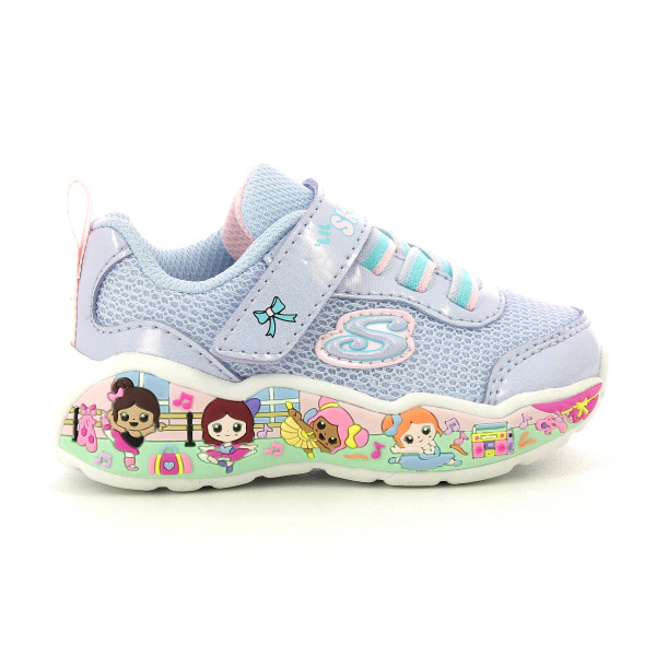 Skechers – Sneaker baby bimba con velcro modello “Playscene Fun Squad””