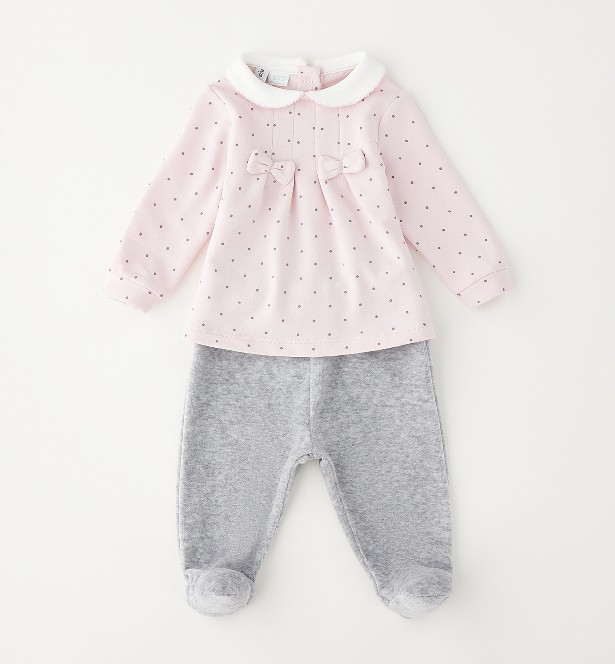 iDO – Completo neonata in ciniglia e felpina