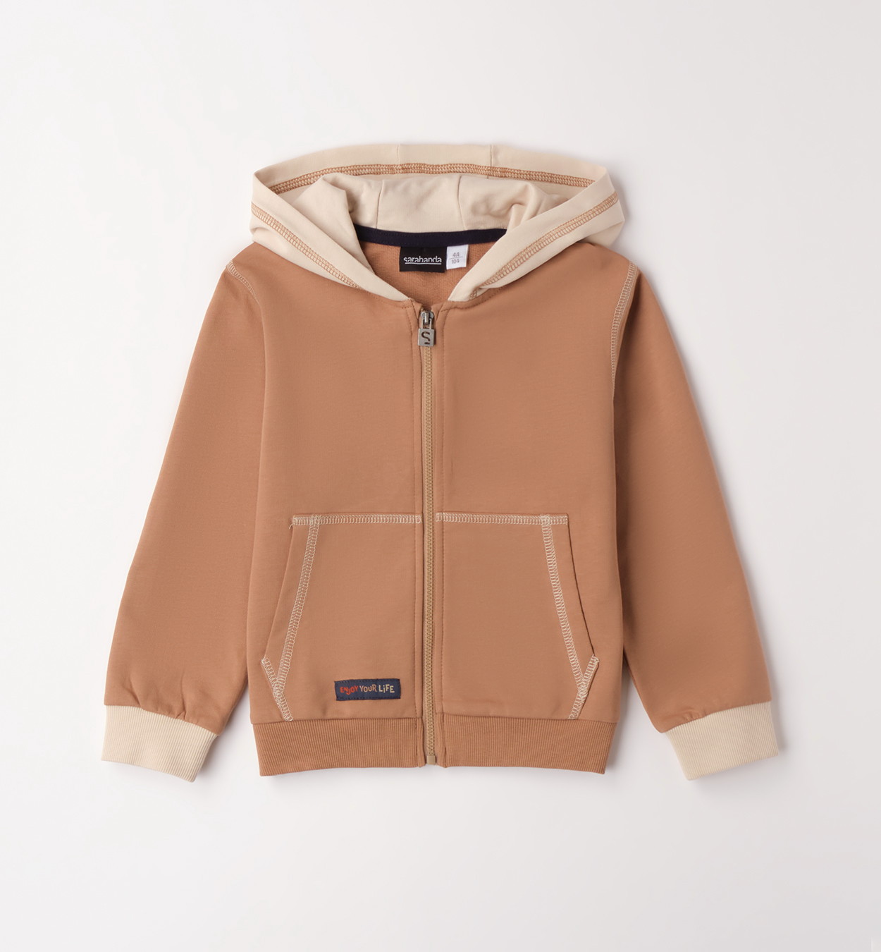 Sarabanda – Felpa bimbo con zip e cappuccio garzata invernale