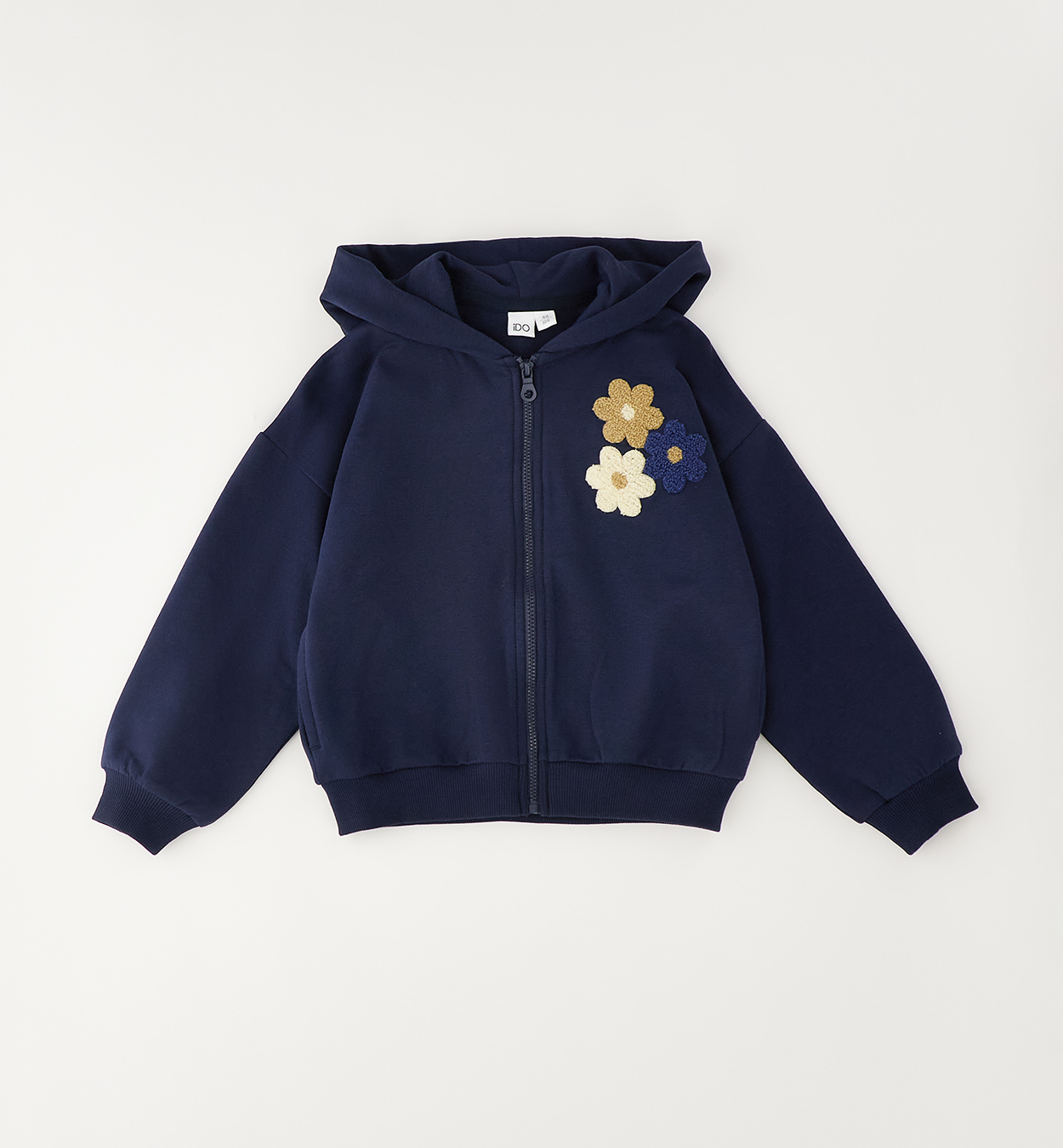 iDO – Felpa bimba con zip e cappuccio