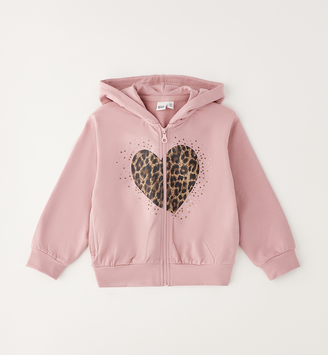 iDO – Felpa bimba con zip e cappuccio